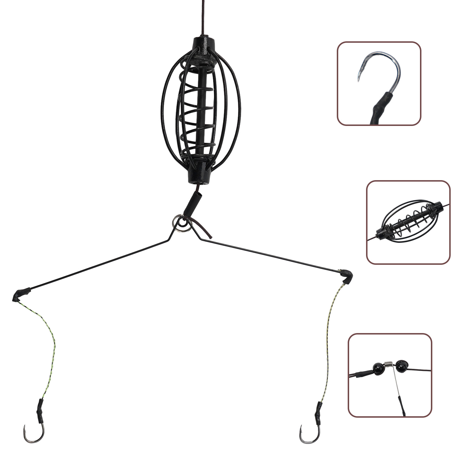 Braided Fishing Line - 1x Carp Fishing Feeder Fishing Spring