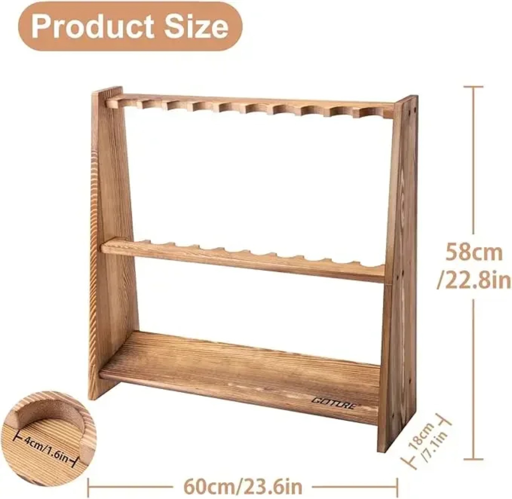Goture Carbonized Pine Wood Fi - đánh giá và giá Fishing Equipment Organizer